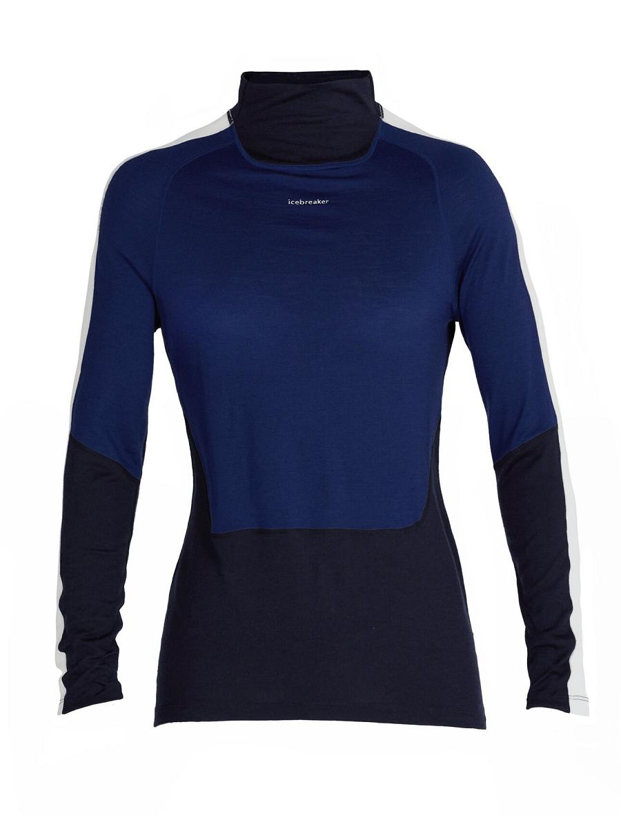 Icebreaker Merino 200 Sonebula Long Sleeve High Neck Thermal Top Női Base Layers Sötétkék Királykék Sötétkék | HU 1857ILHS